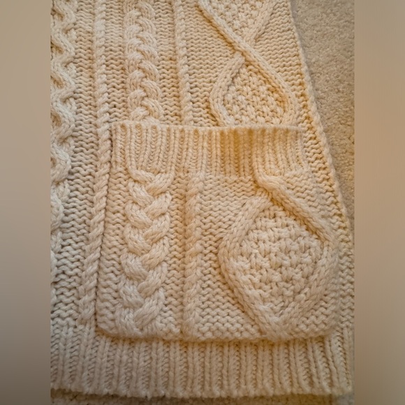 VTG 90s Eddie Bauer Chunky Wool Cable Knit Toggle Cardigan Sweater - Picture 6 of 9